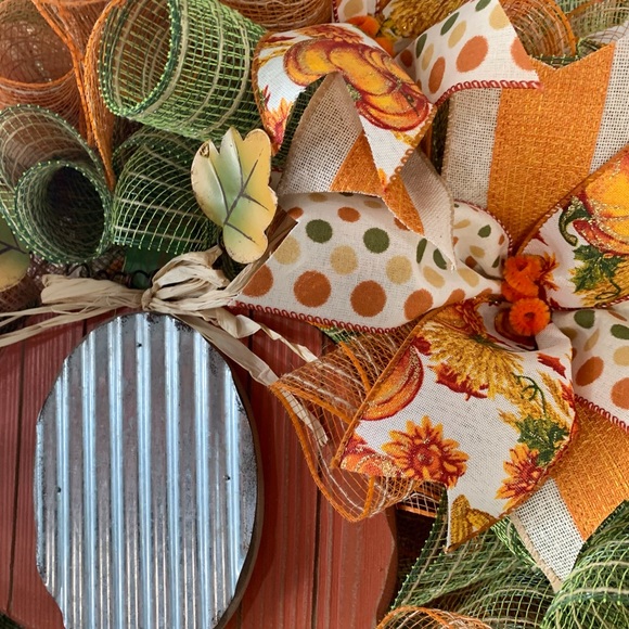 *SOLD*Deco mesh Fall wreath, Thanksgiving decor - Picture 5 of 10